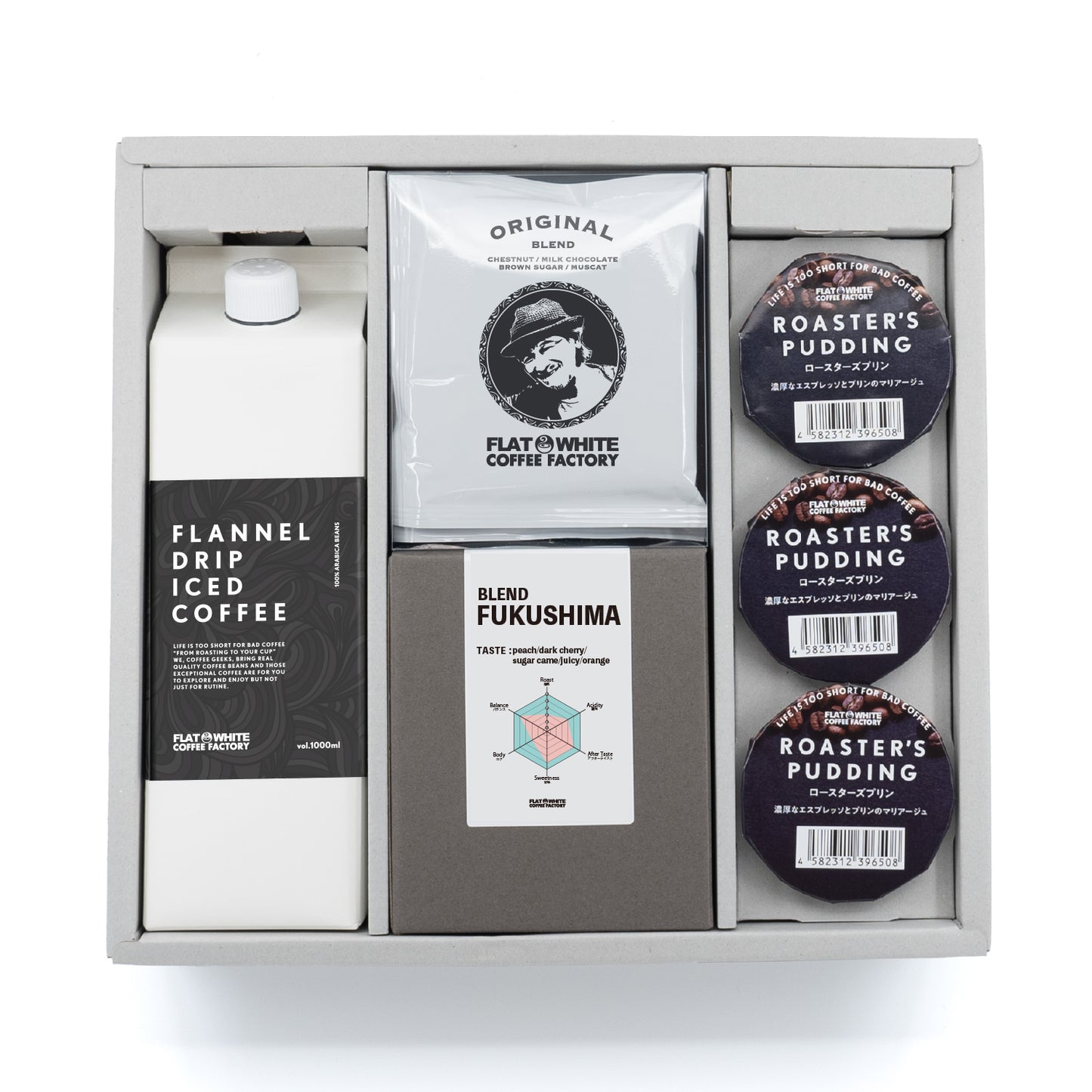 定番ギフトF(フランネルドリップアイスコーヒー/コーヒー豆200g/プリン又はコーヒーゼリー3個)